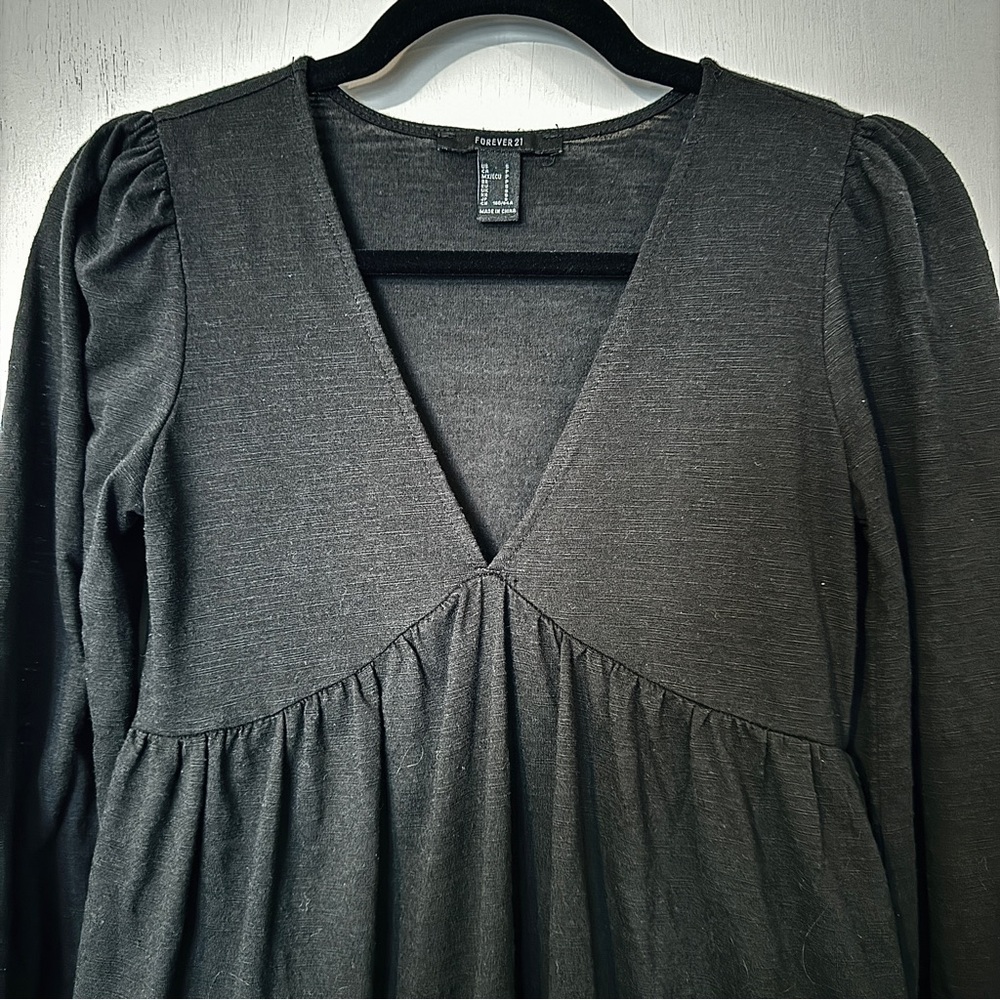 FOREVER 21 Long Sleeve Black Dress - Picture 4 of 12
